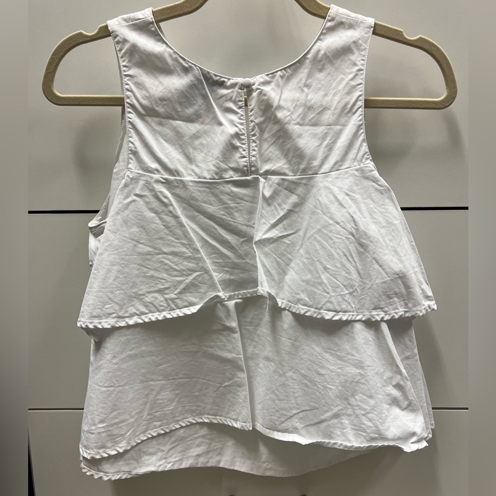 Aqua Tiered Back Sleeveless Top - White - size Small